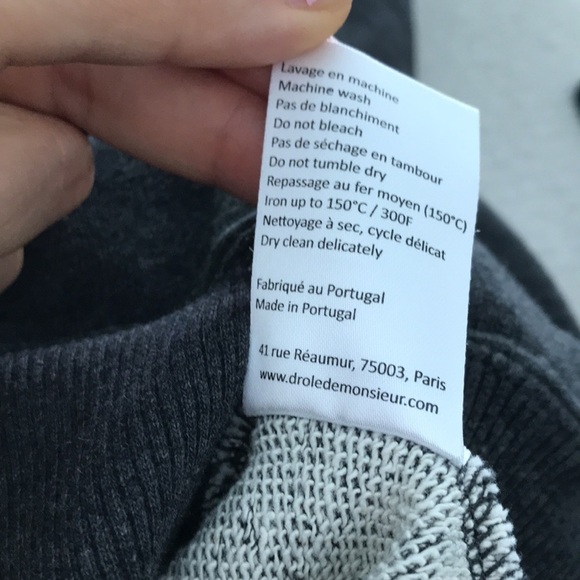 Drole De Monsieur gray le’ Polo sweatshirt shirt Polo Shirts sz small S - Picture 9 of 10